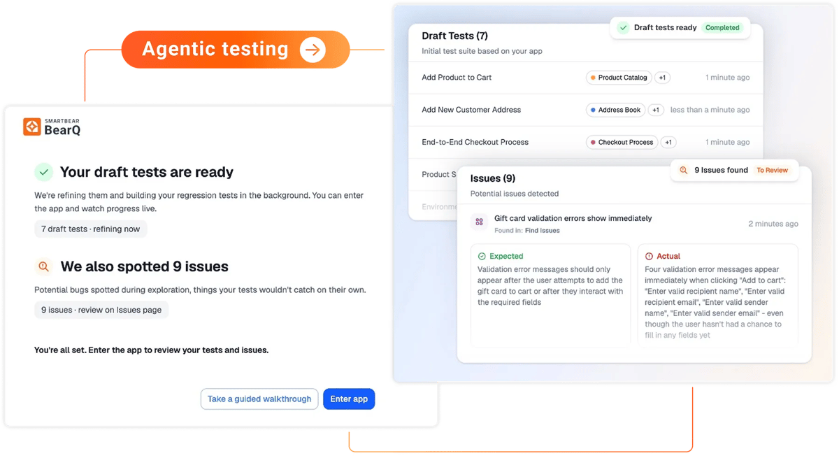Agentic testing