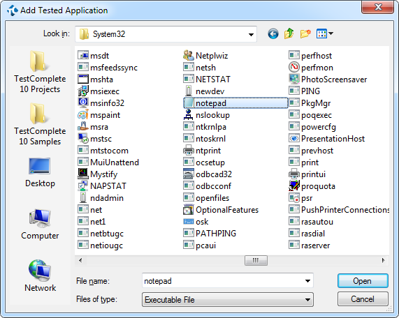Browsing the Notepad Executable