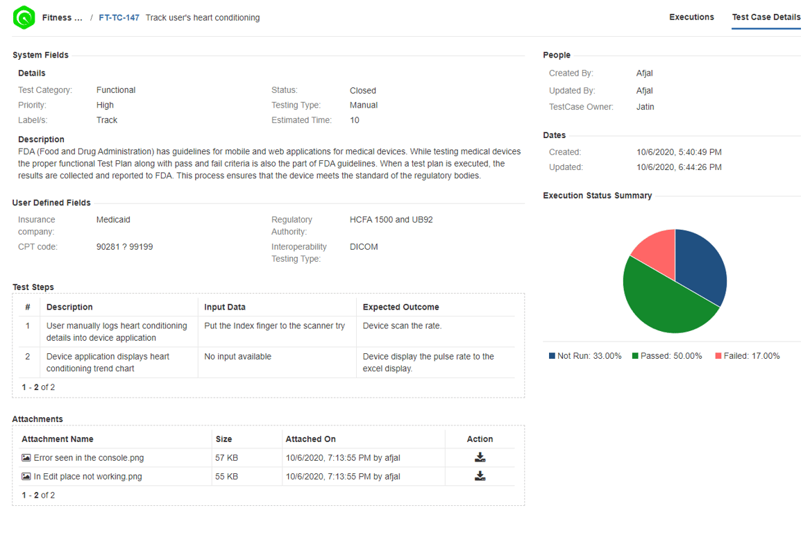 View Traceability for Story, test cases, executions, and bugs in Jira