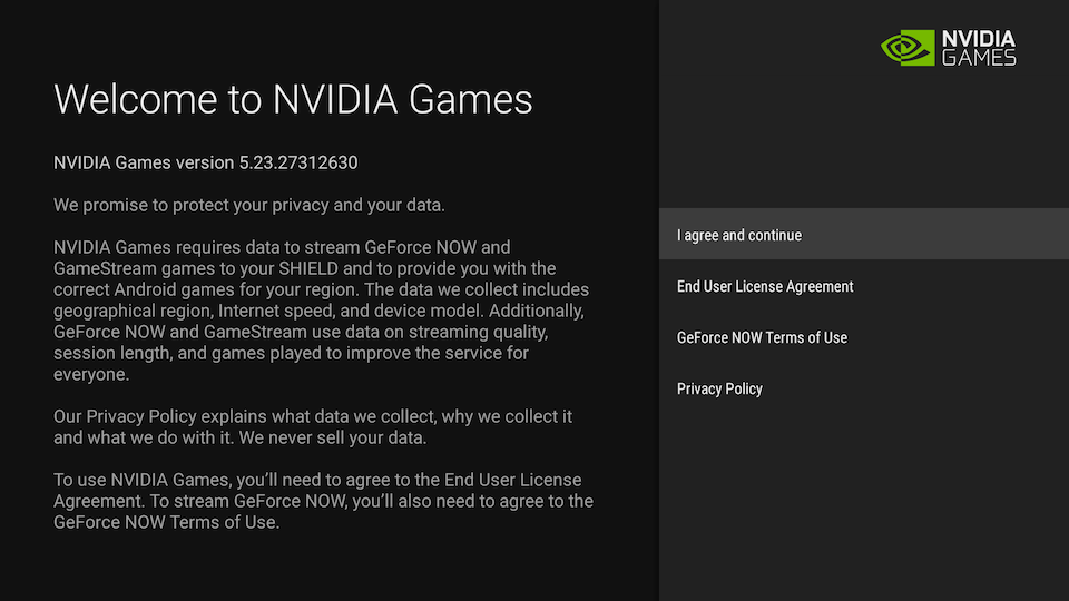 android tv apps automation - end user agreement
