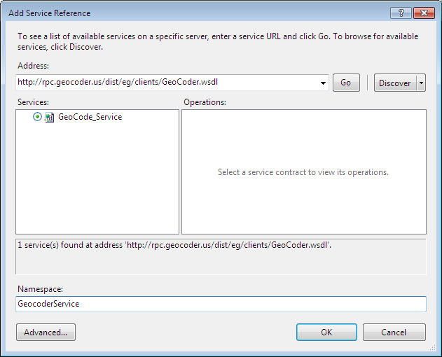GeoCoder Web service