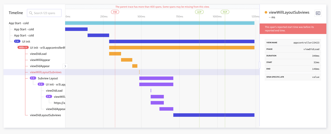 Insight Hub’s waterfall view gives devs the context they need to pinpoint root causes.