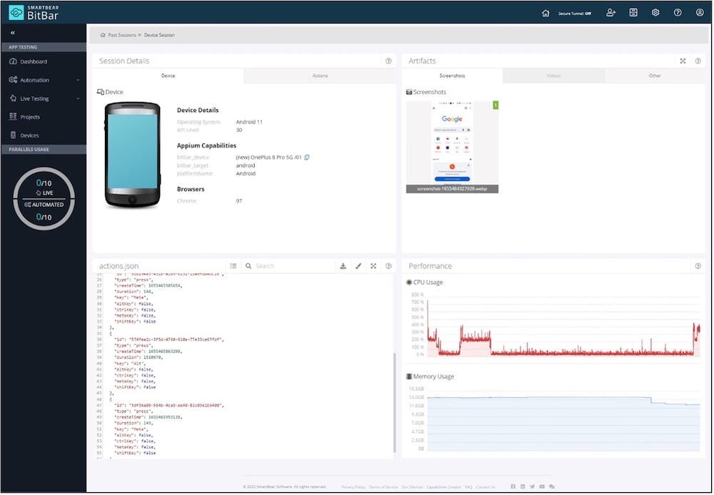 Screenshot of BitBar showing device statistics.
