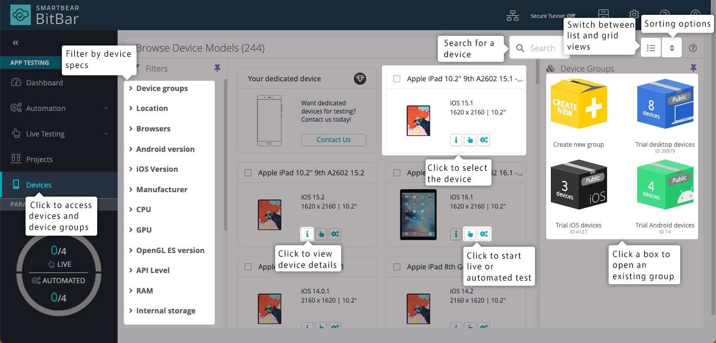 BitBar makes it easy to access a wide range of devices.