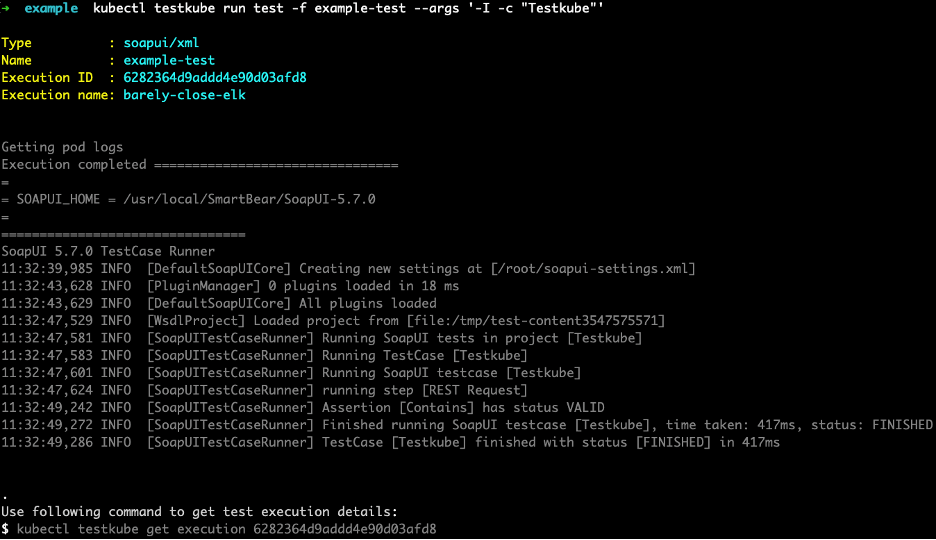 testkube create test