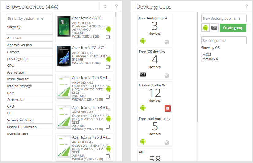 running selenium tests on real mobile devices for cross browser testing