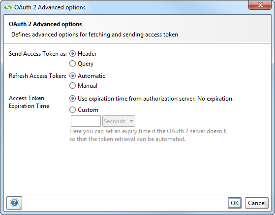 OAUth 2 Advanced Options OAUth 2 Advanced Options