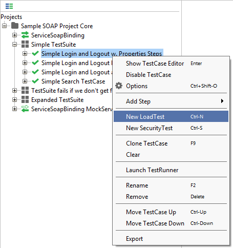 Create new LoadtTest in SoapUI
