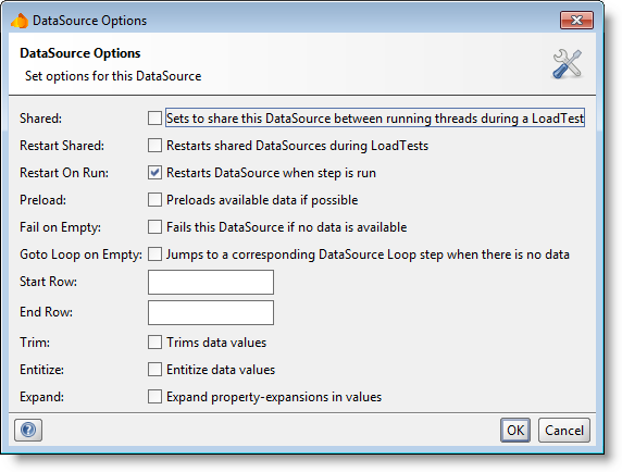 The DataSource Options Dialog data-source-options