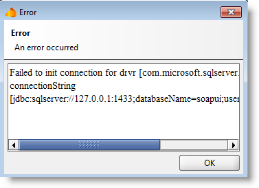 JDBC connection fails failed-to-init-connection