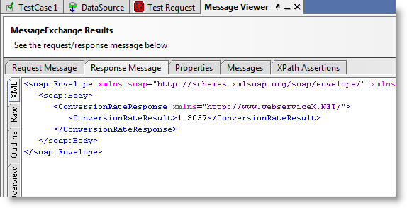 Display Response Message in Message Viewer Failed TestStep Message Viewer