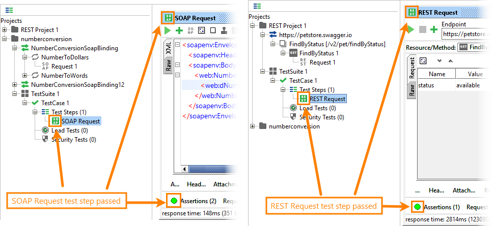 How Many Assertions Assertions for the SOAP and REST requests
