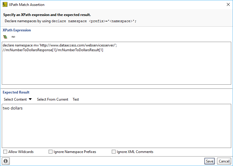 XPath Match Expected Results XPath Match Expected Results