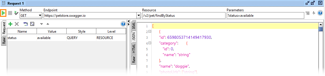 Sending a REST request