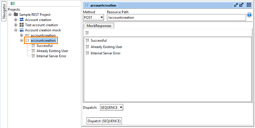 Mock Action editor Mock action editor