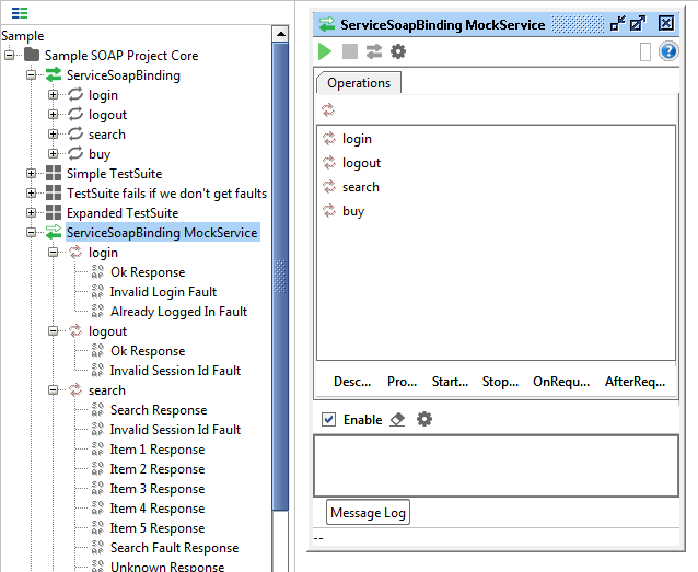 Opened mock service in SoapUI