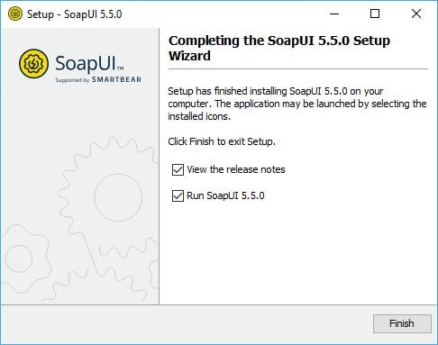 Installing SoapUI on Windows: Finish installation