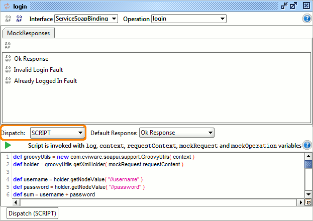 Mock operation dispatch script
