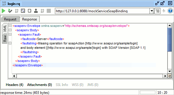 Mock Service fault on missing operation
