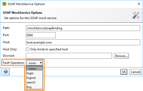 MockService fault operation setting