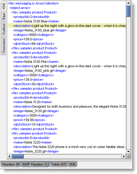 getProducts Response Products-GetProducts