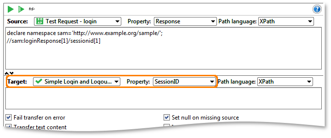Transfer property to temp
