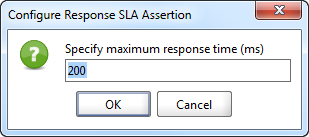 The Response SLA Assertion configuration dialog response-sla-assertion
