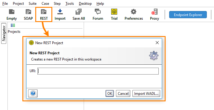 REST testing: Creating a WADL-based project