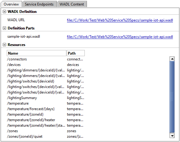 REST testing: The Overview tab