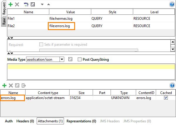 REST Request: Attachments View
