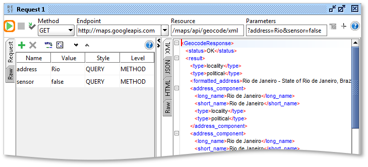 REST request response