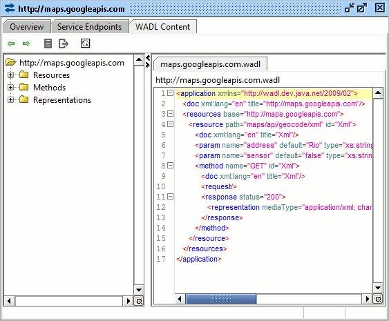 REST Service WADL content