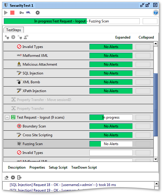 Running security test