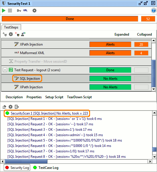 Seconds selected security scan