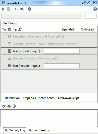 Security Test window