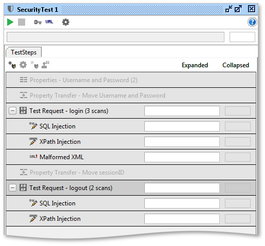 Security test with added scans
