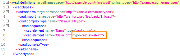 WSDL testing: swaRef attachment definition