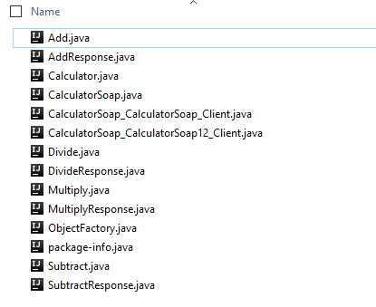 WSDL Service: Generated files