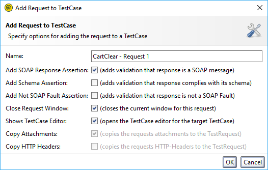 Add request to test case