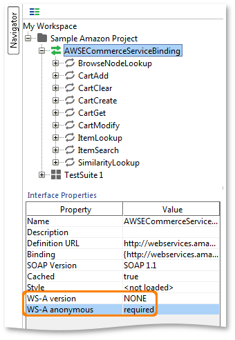 WSDL WS-A Properties