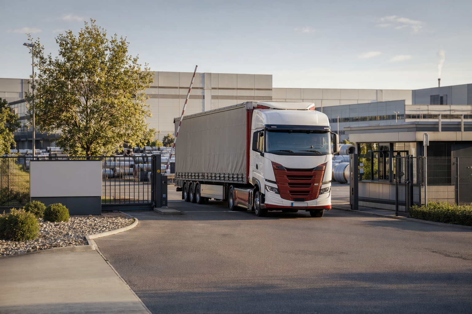 Truck Entering Factory