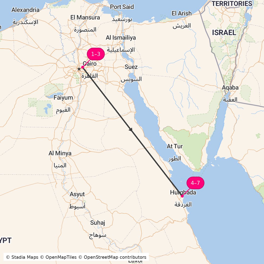 Itinerary route map for Legacy to Lagoon