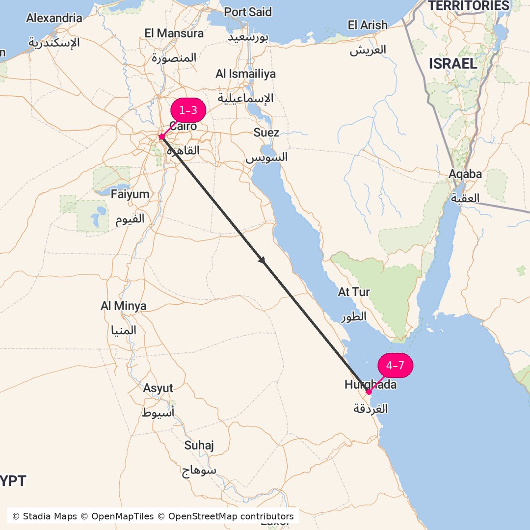 Itinerary route map for Legacy to Lagoon