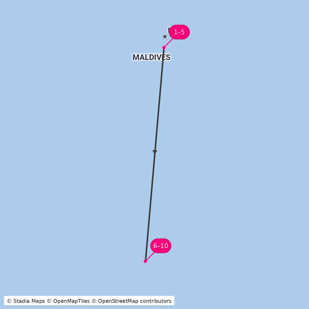 Itinerary route map for Twin Island Escape