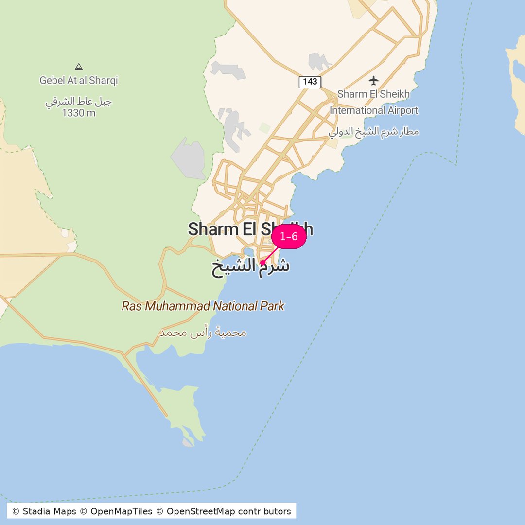 Itinerary route map for Elysium Red Sea Retreat