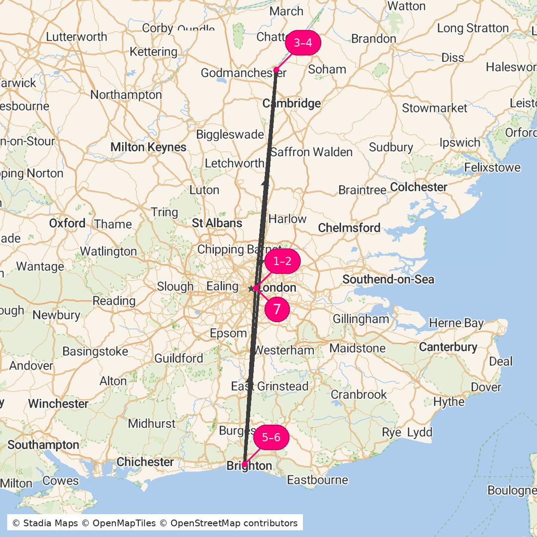 Itinerary route map for Royal Capitals & Coastal Charms