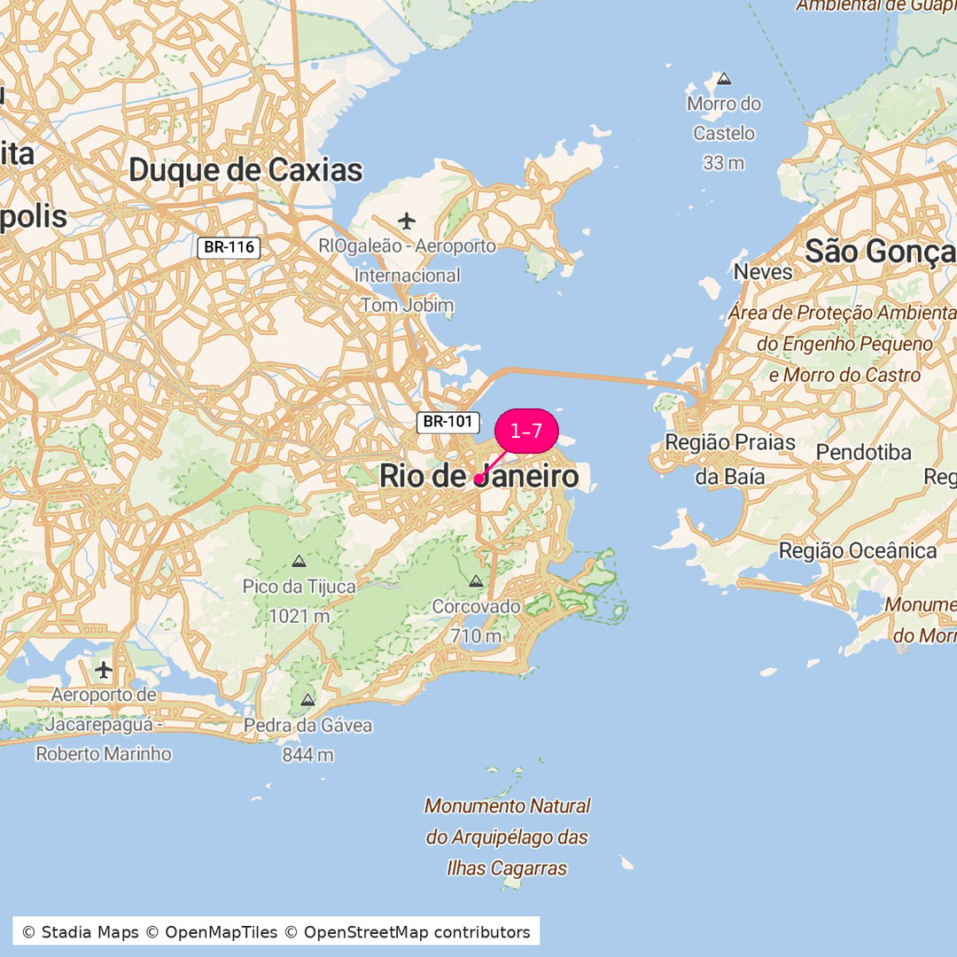 Itinerary route map for Rio Luxury Iconic Escape