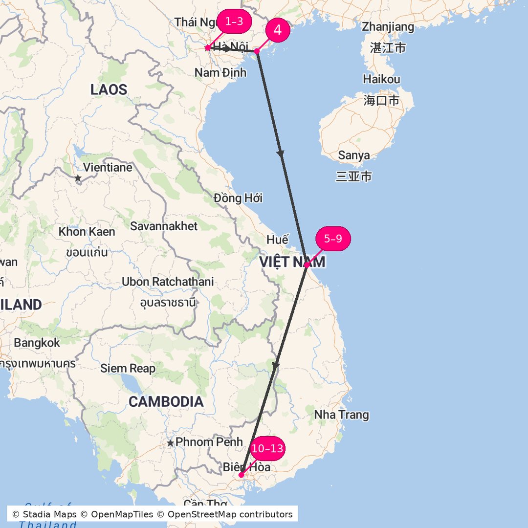 Itinerary route map for Silk Route Serenity