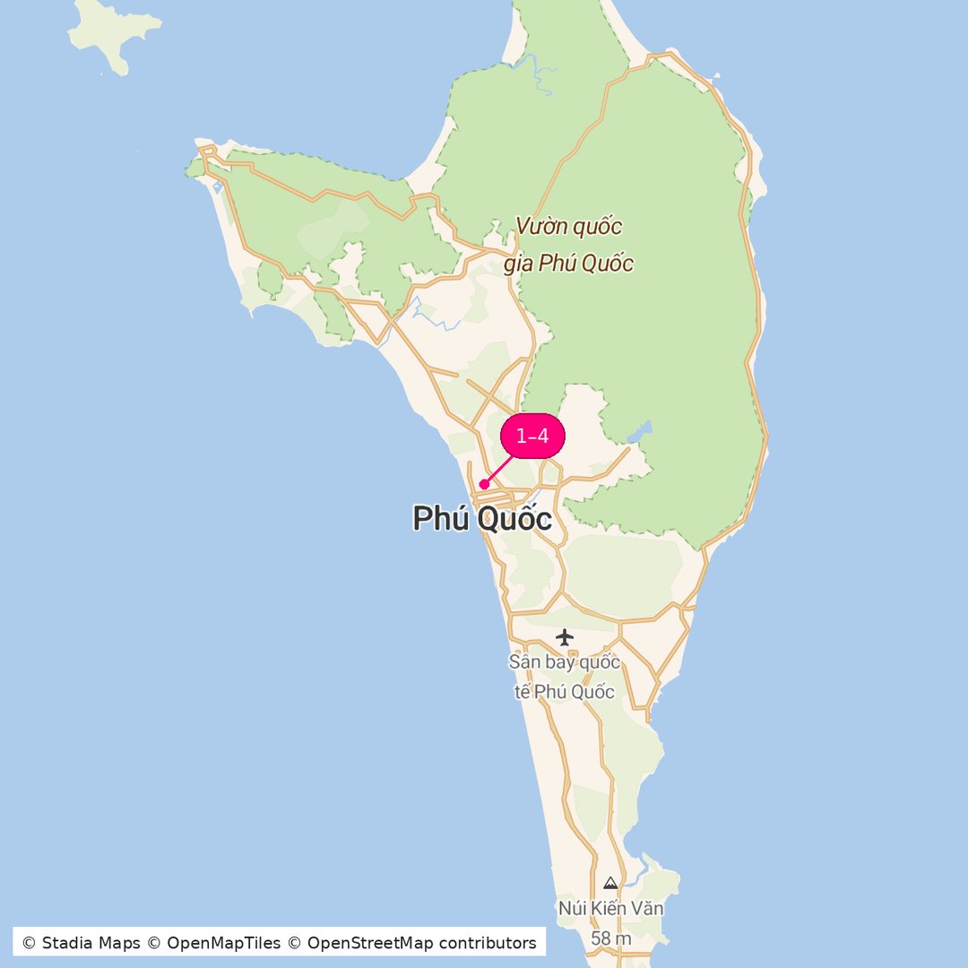 Itinerary route map for Phu Quoc Island Escape