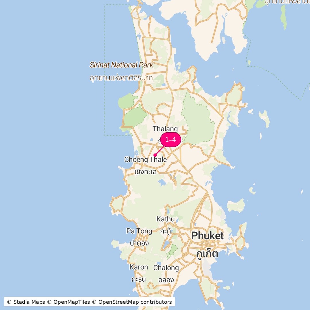 Itinerary route map for Phuket Delight